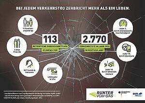 grafische Darstellung verschiedener Daten im Zusammenhang mit Verkehrstoten